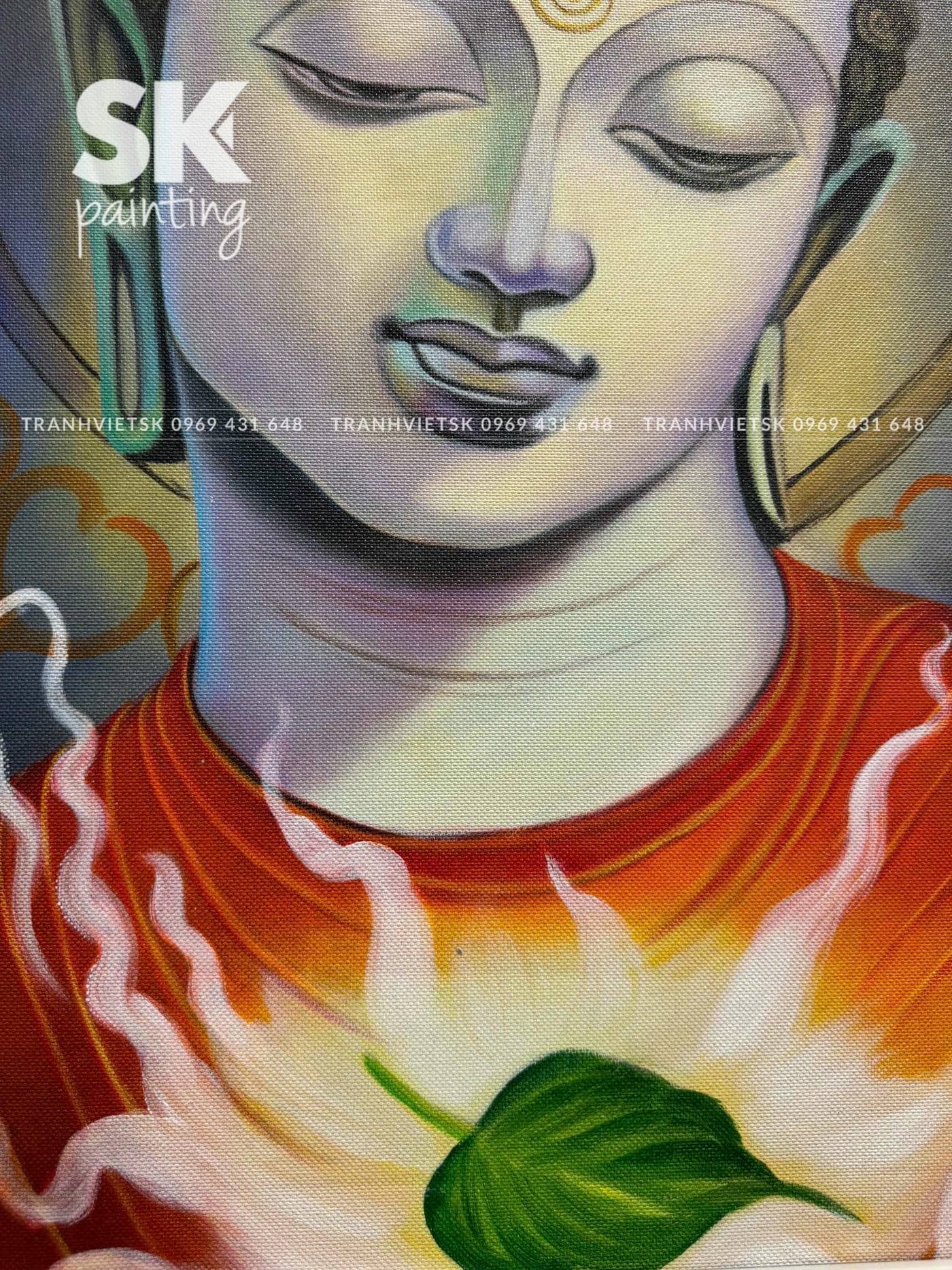 Diện Phật An Viên - lòng tranh 40x50cm - Ảnh 5