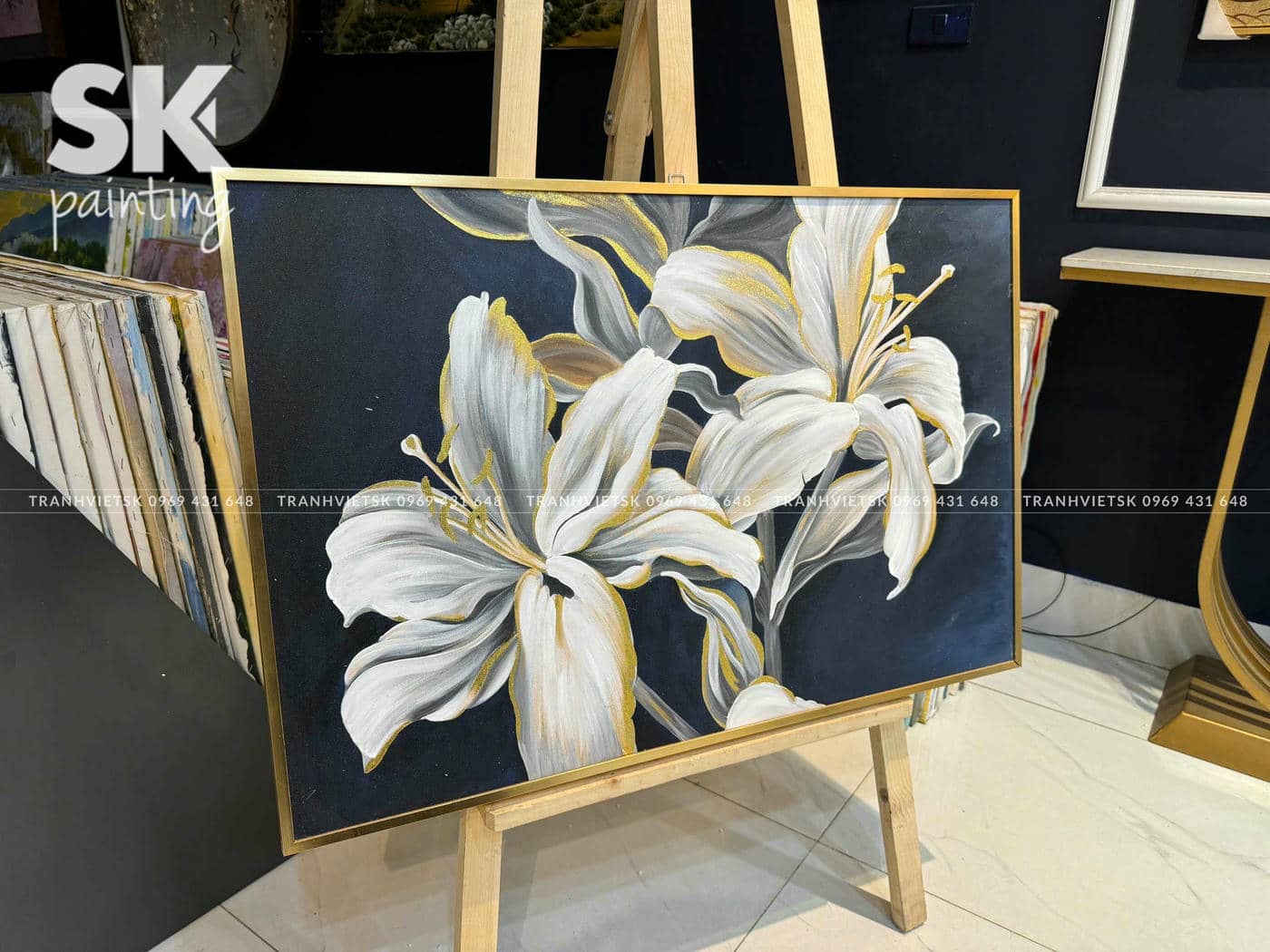 Hoa Ly - lòng tranh 60x90cm - Ảnh 3