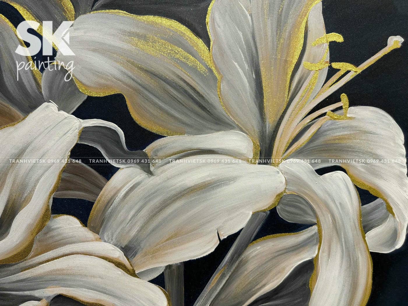 Hoa Ly - lòng tranh 60x90cm - Ảnh 4