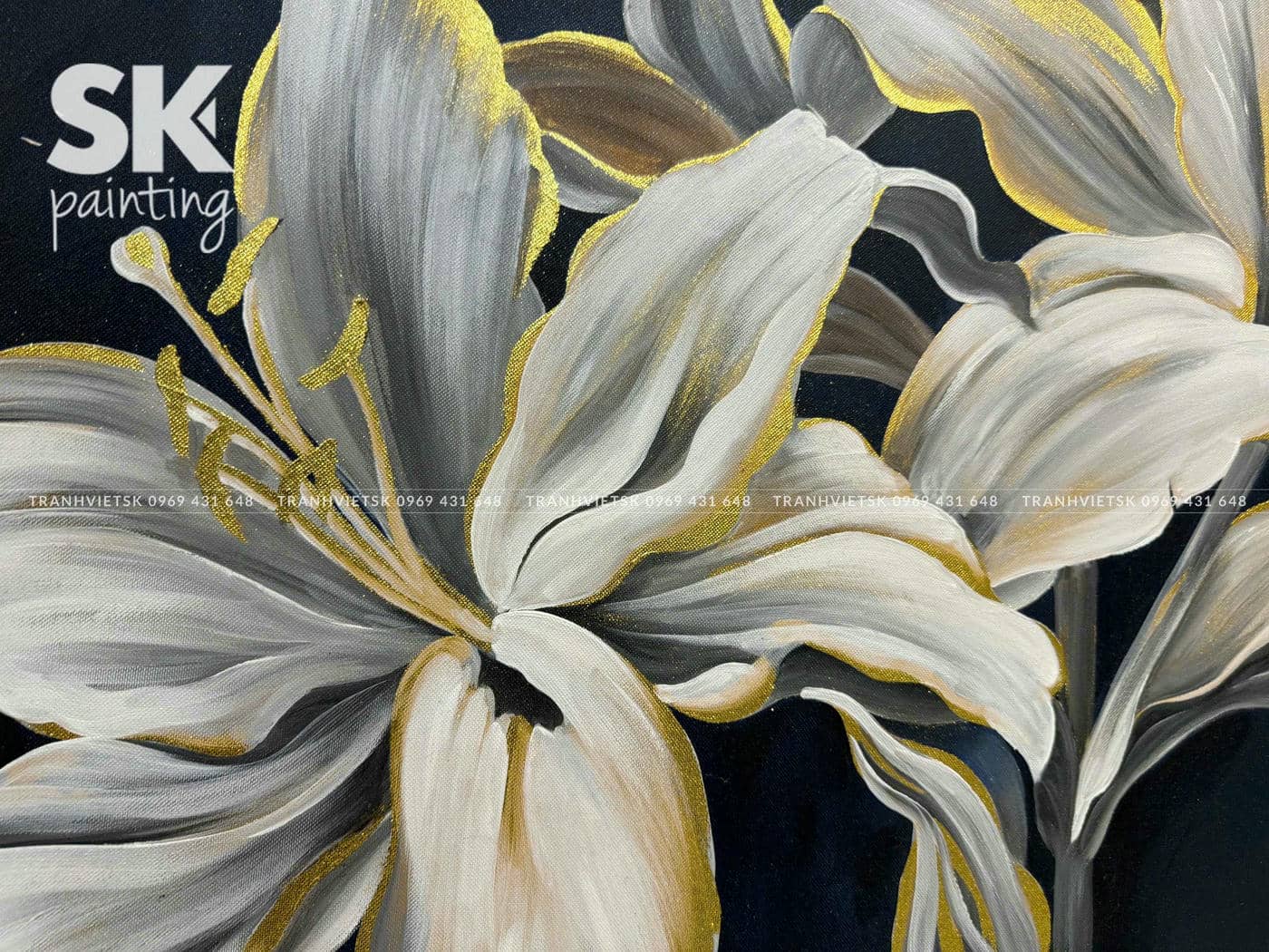 Hoa Ly - lòng tranh 60x90cm - Ảnh 5