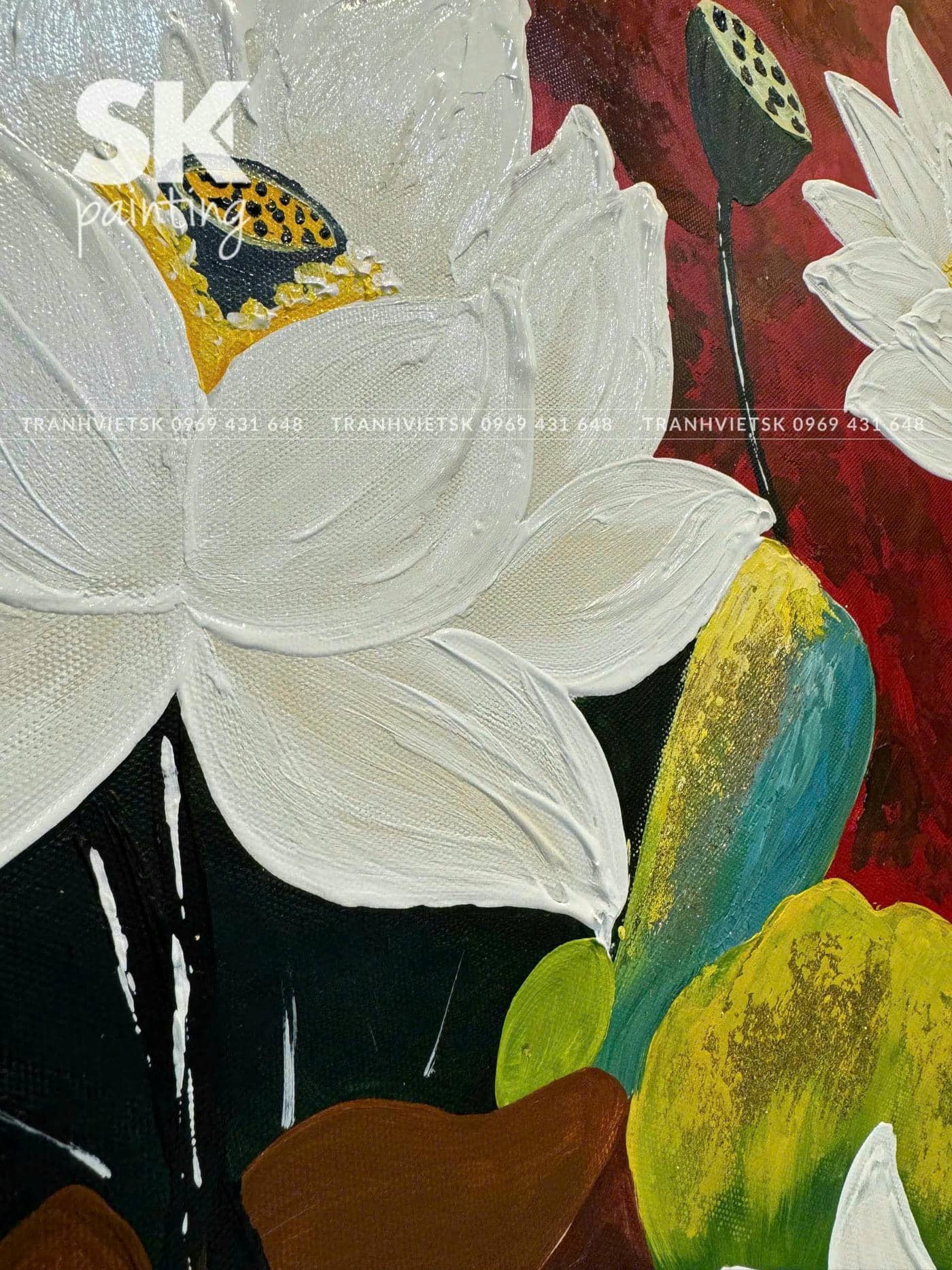 Hoả Diệm Liên Hoa - lòng tranh 70x70cm - Ảnh 5