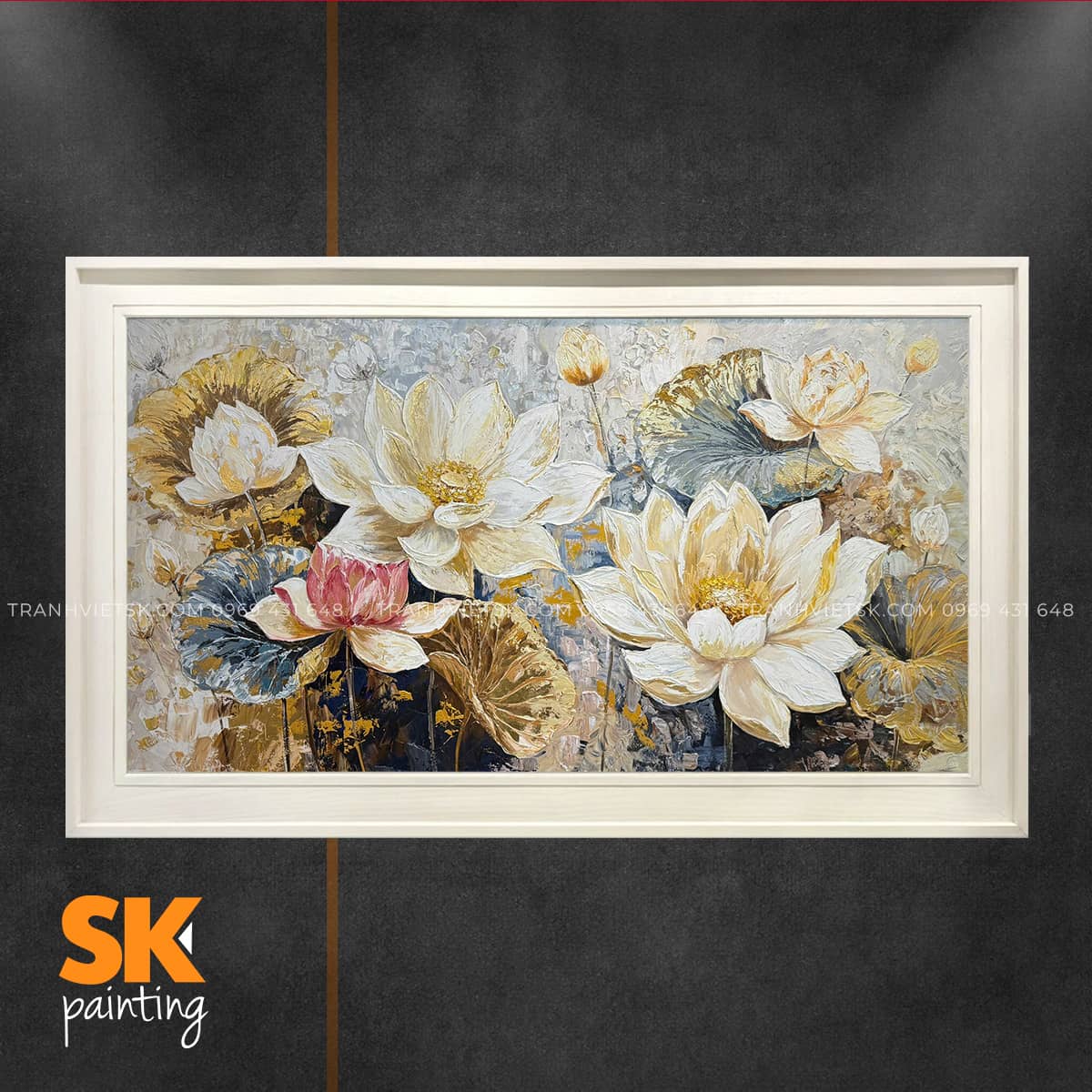 Bạch Liên Hạ Chí - Tranh Sáng Tác Độc Quyền