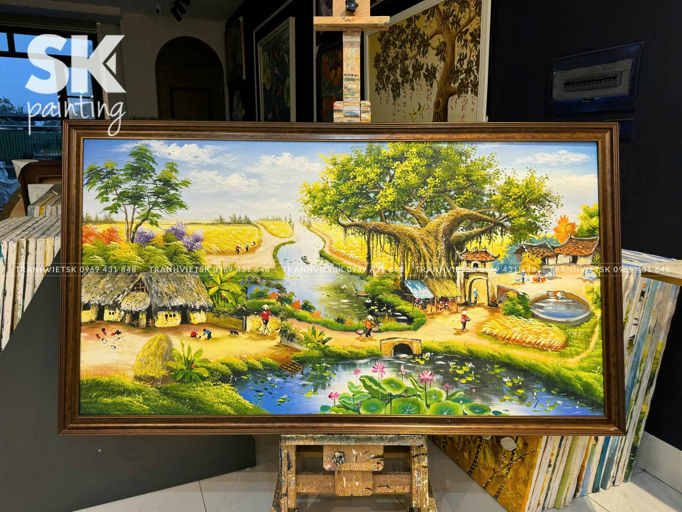 Đồng Quê Việt Nam - lòng tranh 80x150cm