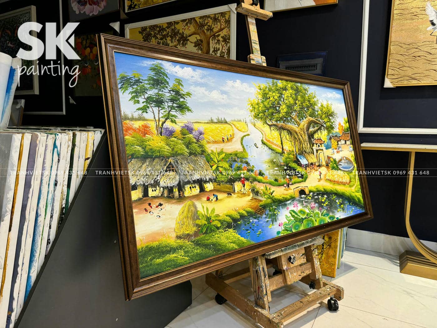 Đồng Quê Việt Nam - lòng tranh 80x150cm - Ảnh 3