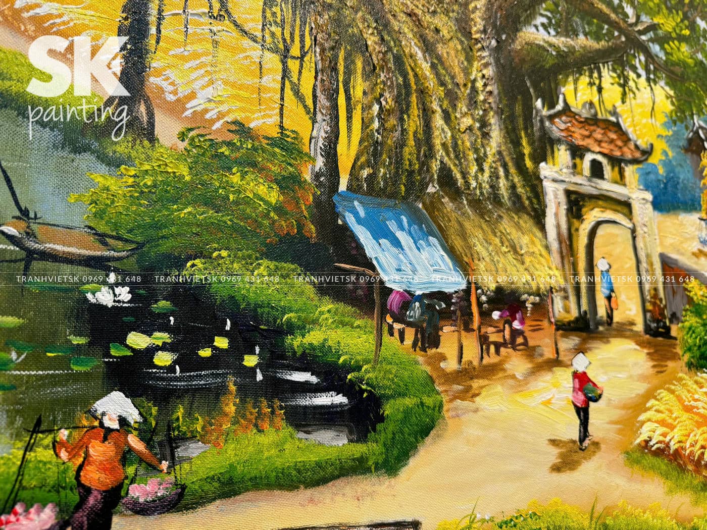 Đồng Quê Việt Nam - lòng tranh 80x150cm - Ảnh 4