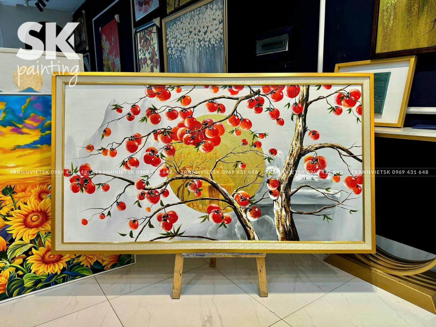 Hồng Trong Tuyết - lòng tranh 80x150cm