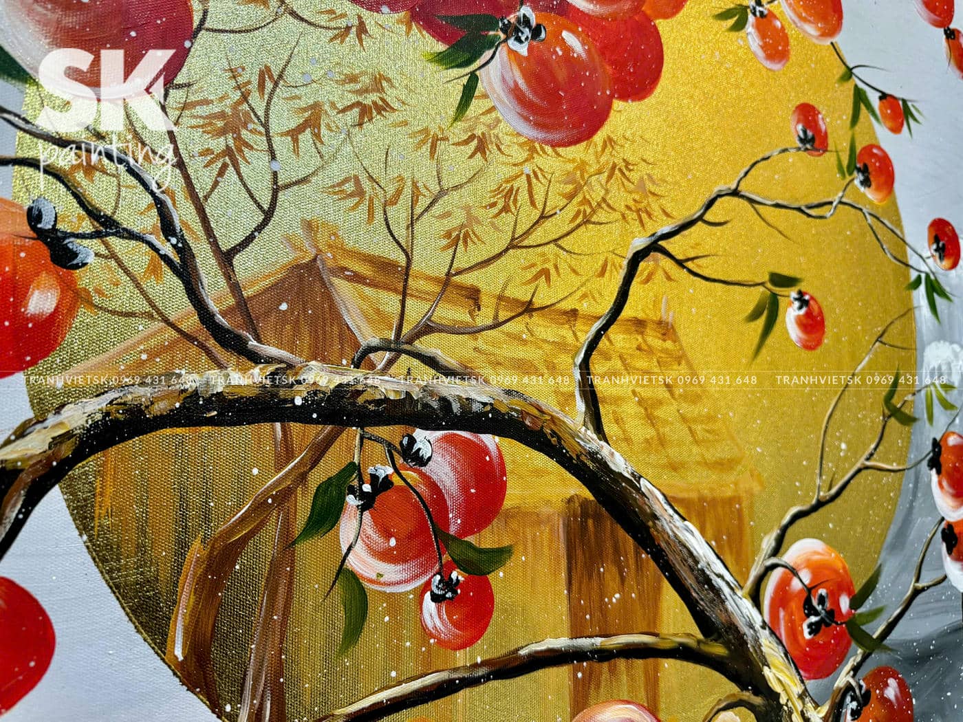 Hồng Trong Tuyết - lòng tranh 80x150cm - Ảnh 4