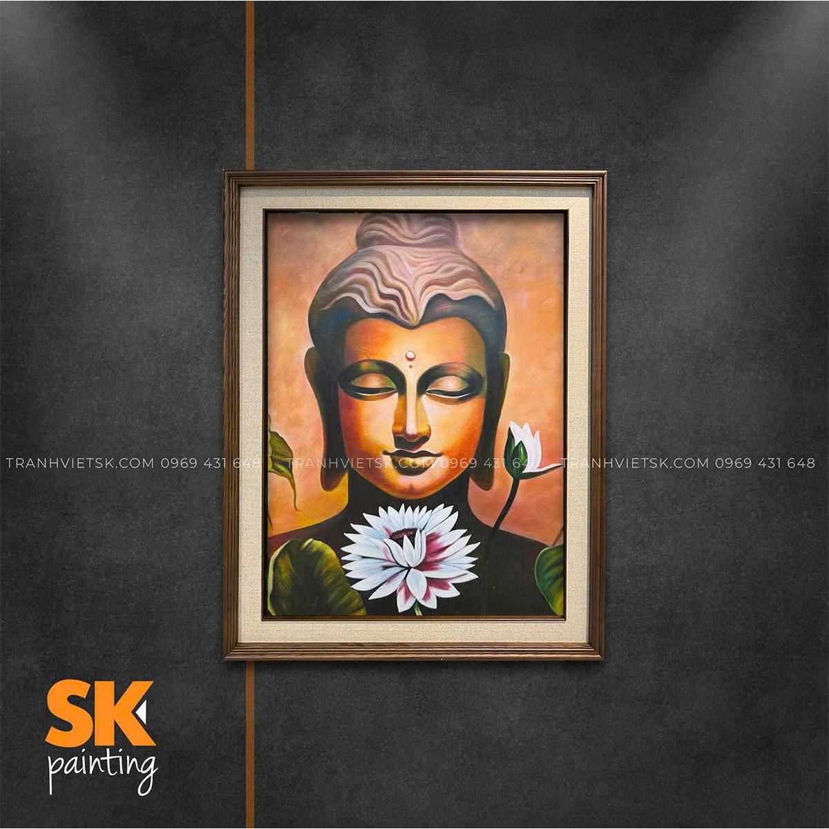 Diện Phật Liên Hoa  - lòng tranh 60x80cm