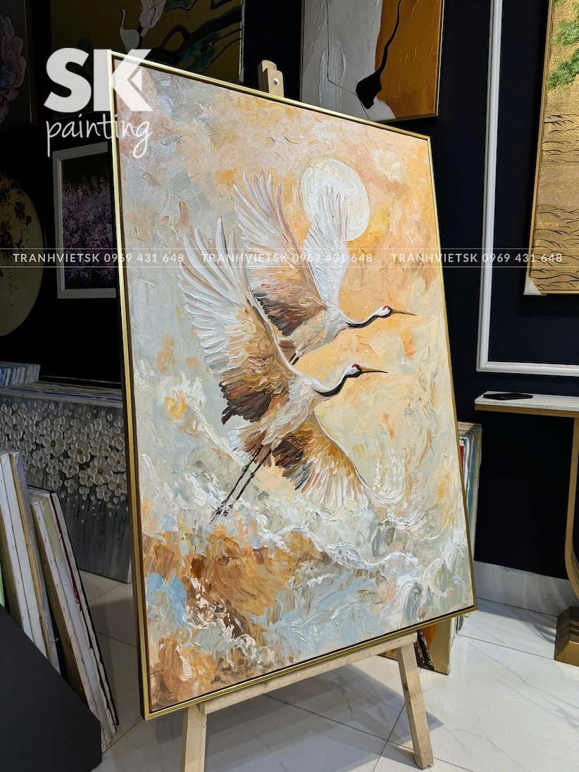 Song Hạc Thiên Vũ - kích thước 70x120cm - Ảnh 3