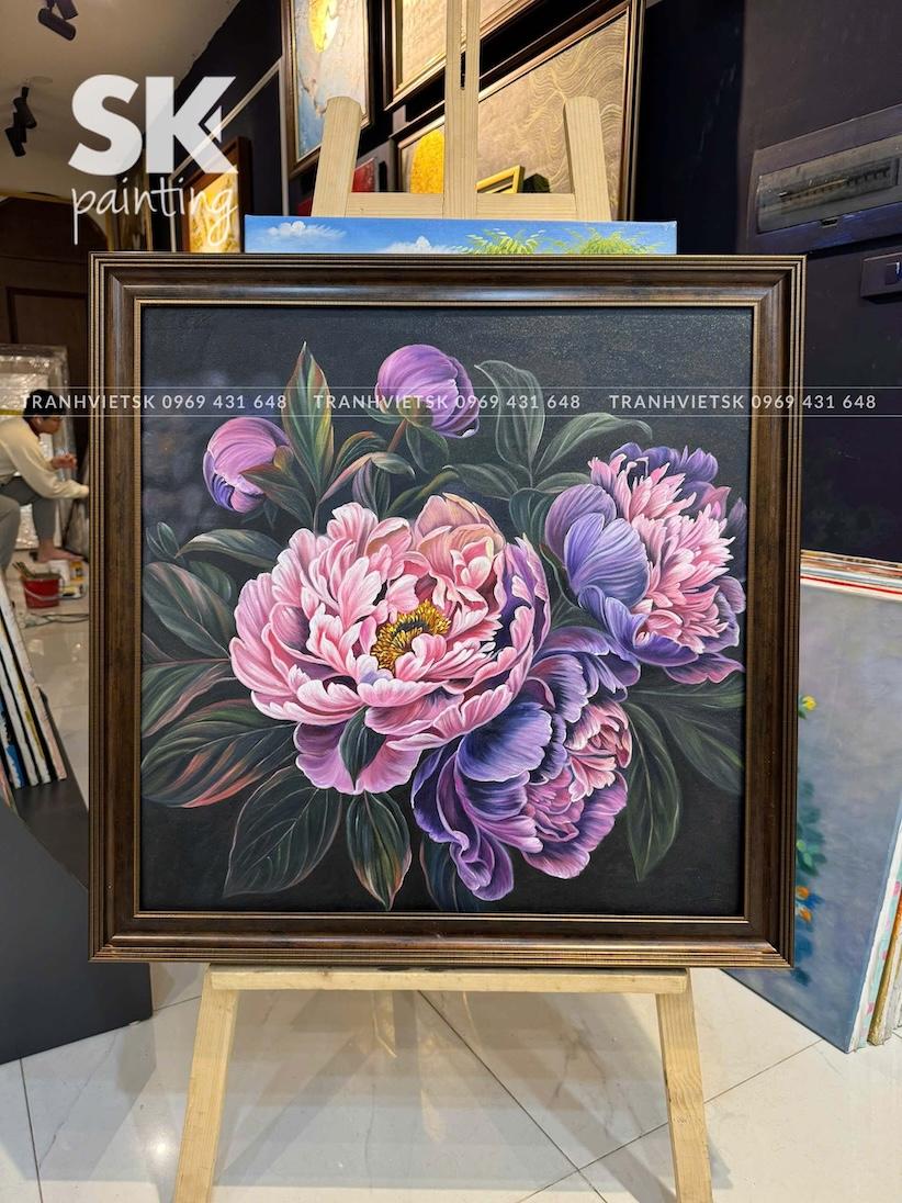 Hoa Mẫu Đơn - lòng tranh 70x70cm