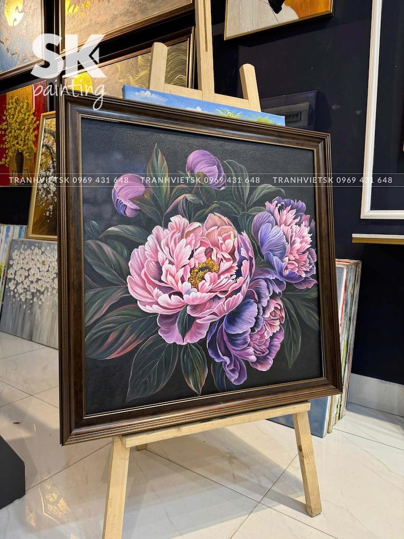 Hoa Mẫu Đơn - lòng tranh 70x70cm - Ảnh 3