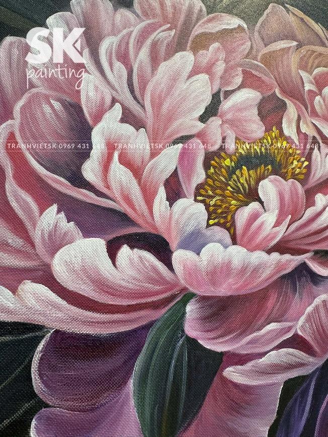 Hoa Mẫu Đơn - lòng tranh 70x70cm - Ảnh 4