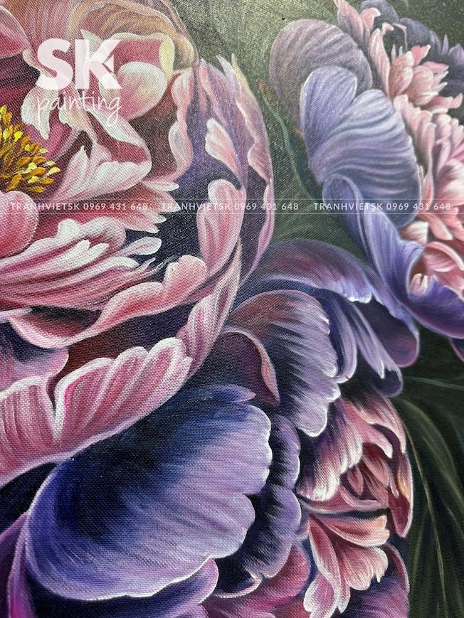 Hoa Mẫu Đơn - lòng tranh 70x70cm - Ảnh 5