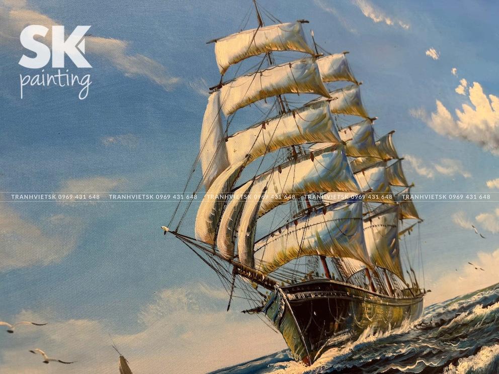 Thuậm Buồm Xuôi Gió - lòng tranh 60x120cm - Ảnh 4