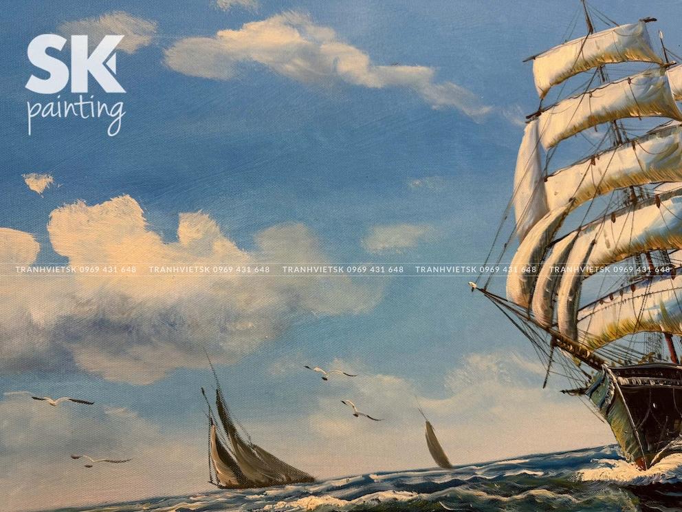 Thuậm Buồm Xuôi Gió - lòng tranh 60x120cm - Ảnh 5