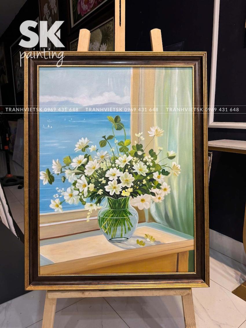 Hoa Bên Cửa Sổ - lòng tranh 60x80cm