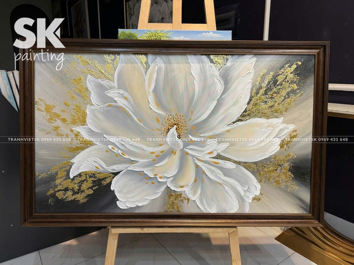 Bạch Hoa Kim An - lòng tranh 70x120cm