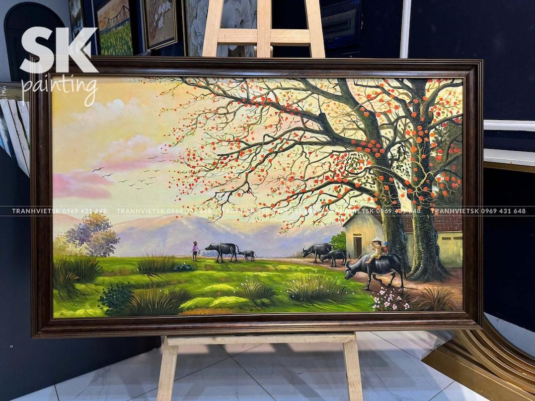 Làng Tôi - lòng tranh 70x120cm