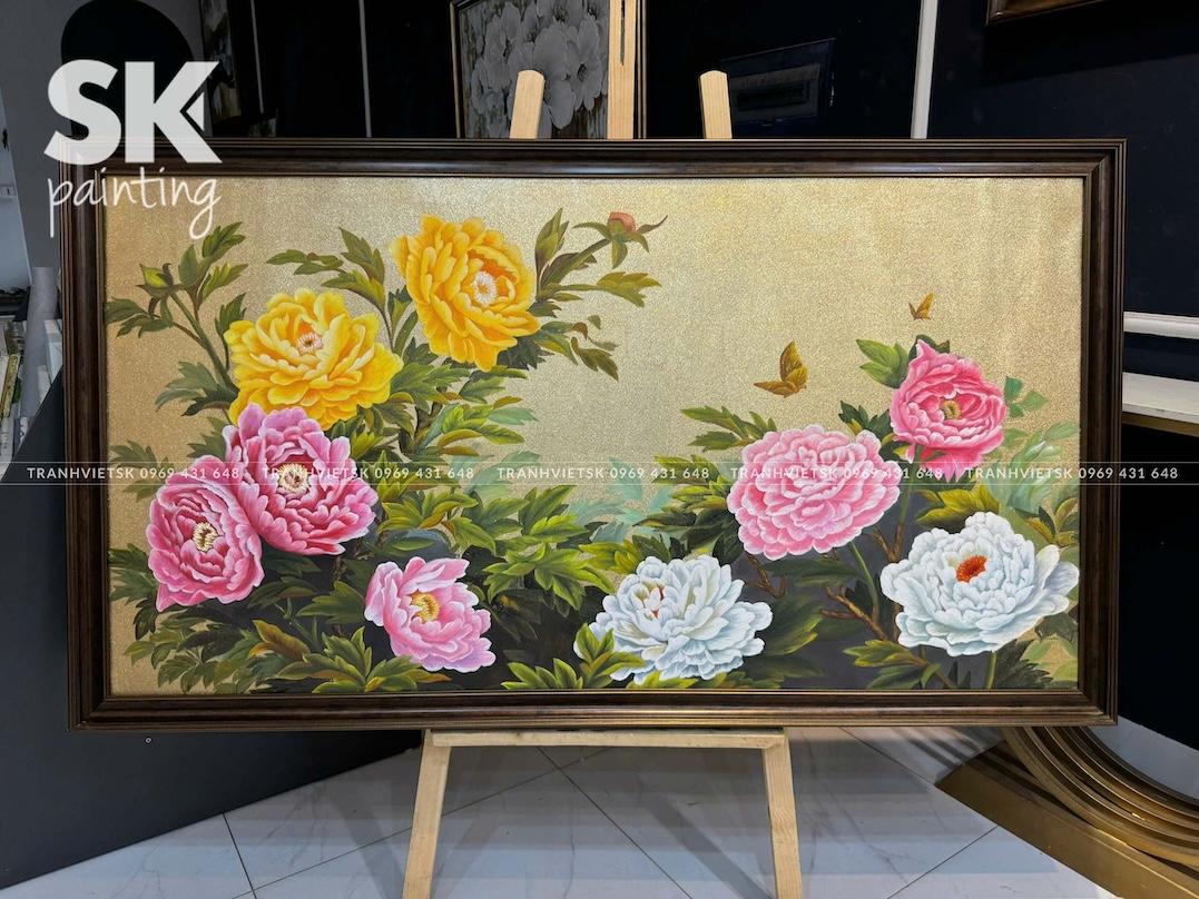 Mẫu Đơn Vượng Phát - lòng tranh 80x150cm