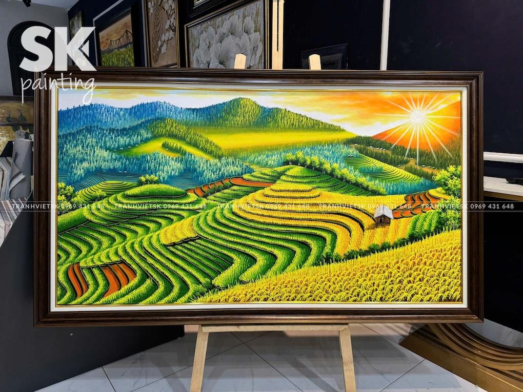 Mùa Vàng Đón Nắng - lòng tranh 80x150cm