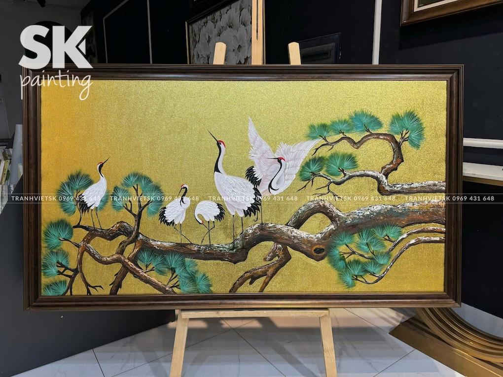 Ngũ Hạc Kim An - lòng tranh 80x150cm