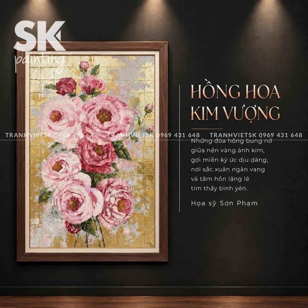 Hồng Hoa Kim Vượng - Tranh Sáng Tác Độc Quyền - Ảnh 2